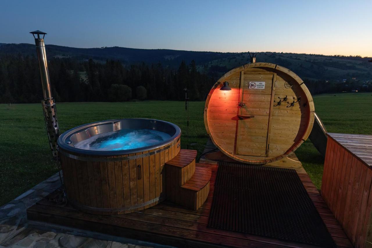 Witowianskie Domki Z Kominkiem, Jacuzzi I Sauna Dzianisz Ngoại thất bức ảnh