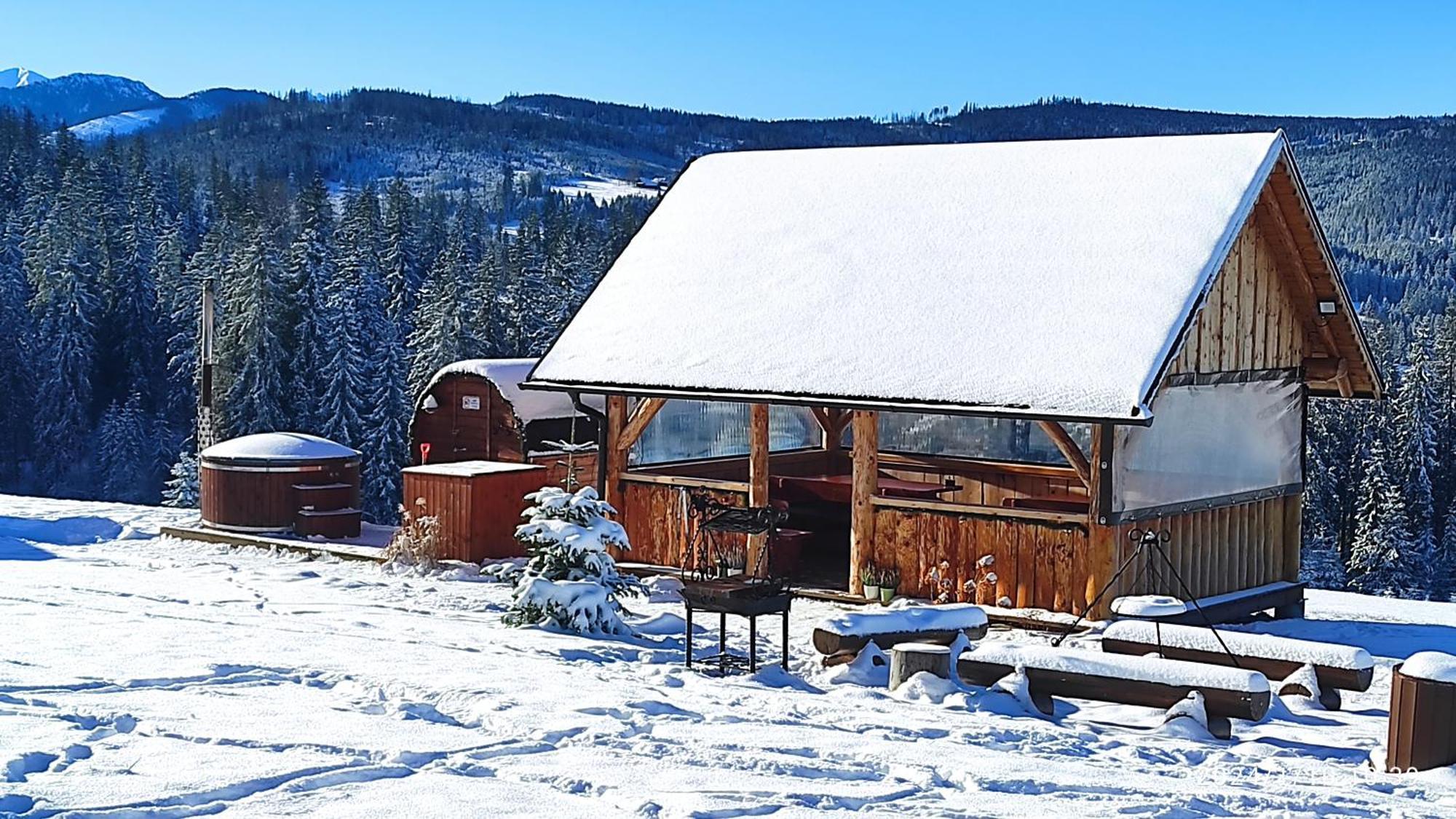 Witowianskie Domki Z Kominkiem, Jacuzzi I Sauna Dzianisz Ngoại thất bức ảnh